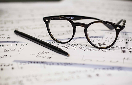 music and glasses image